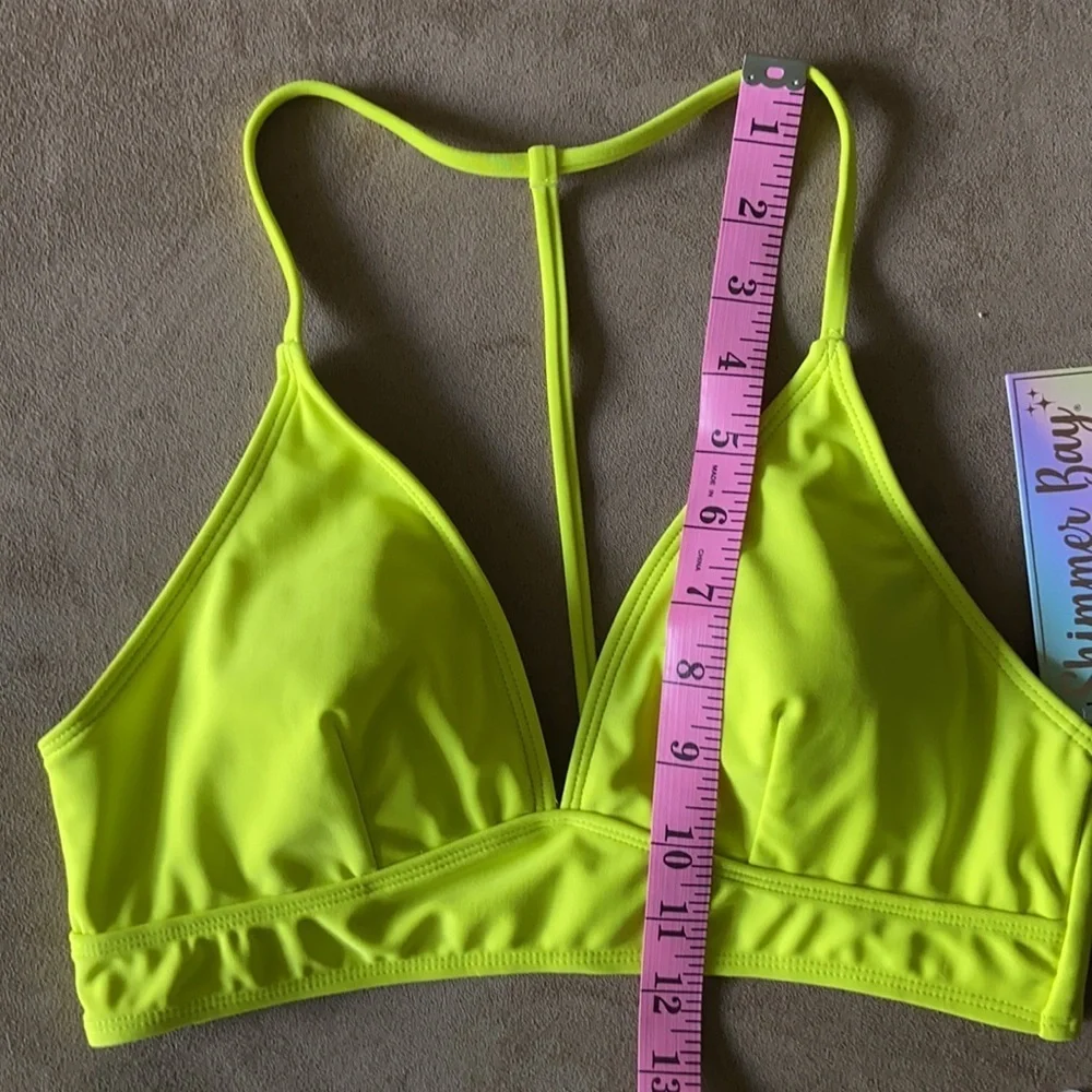 SHIMMER BAY Neon Yellow Bikini size medium